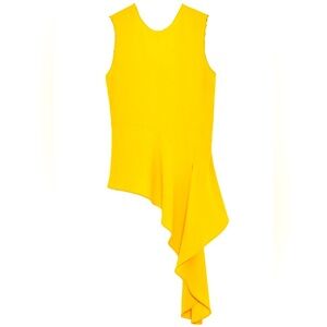 ZARA WOMAN Yellow Asymmetrical Peplum Blouse Size M